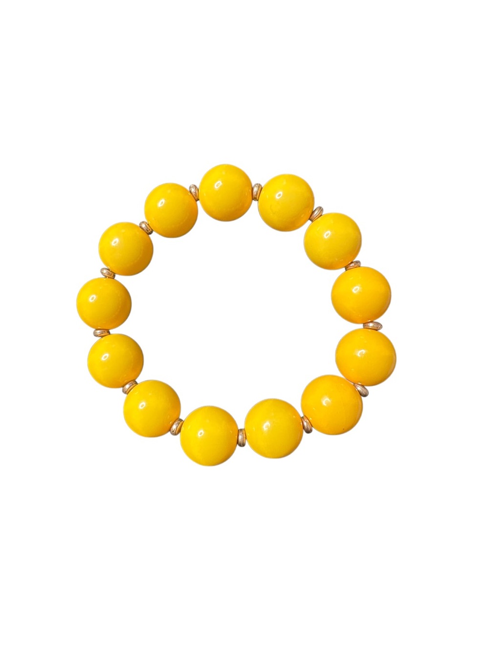 5/$25 😻 Yellow Acrylic Beaded Stretch Bracelet